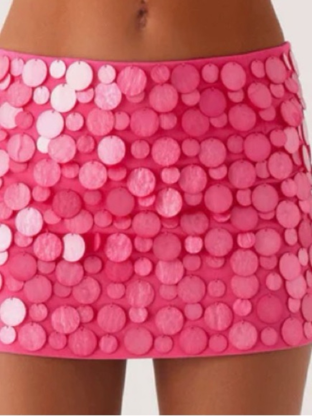 Peppermayo Hot Pink Sequin Circle Mini Skirt